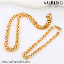 63813-Xuping Alibaba Neue Trendy Kupfer Gold Männer Kette Schmuck-Set